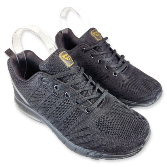 Jarlif Women's Sneakers Black Sz9 Lace Up Cushioned Insole Running Non Slip - Picture 3 of 10